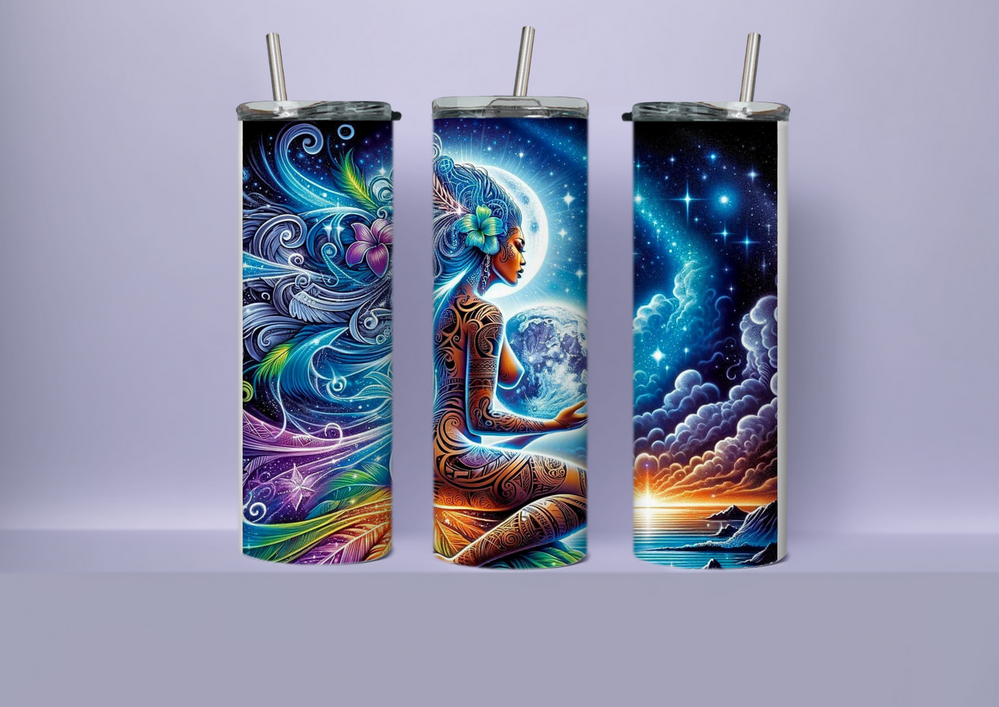Cosmic Harmony Tumbler – Ethereal Maori Art
