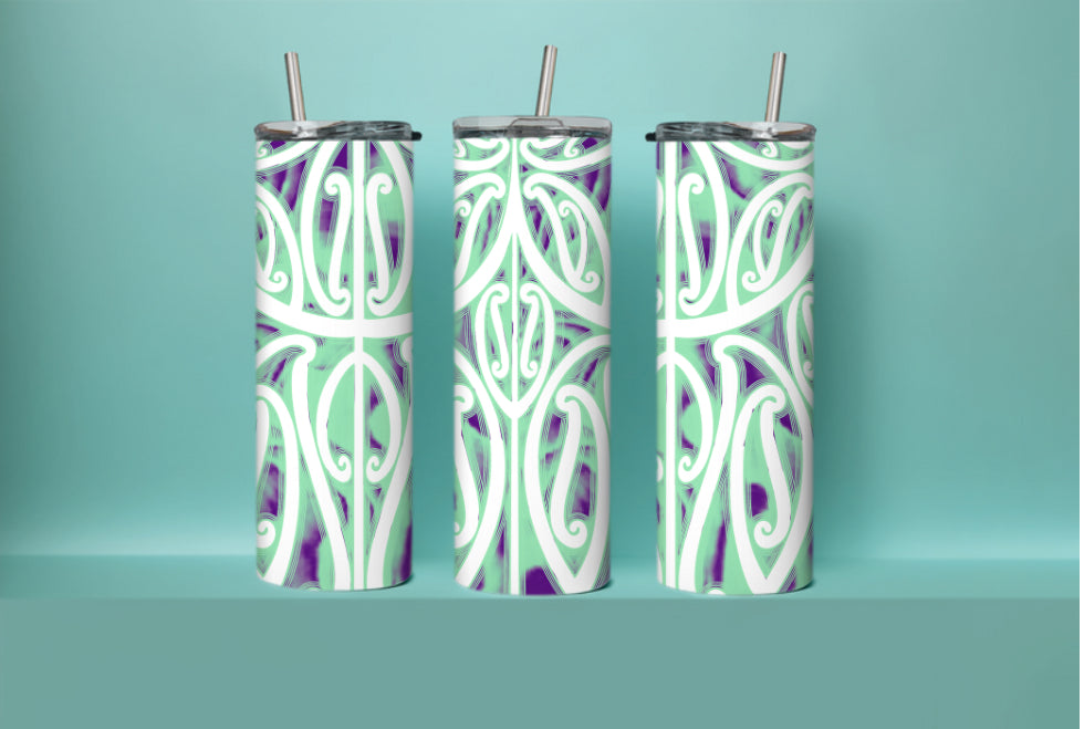 kowhaiwhai patterns green purple white