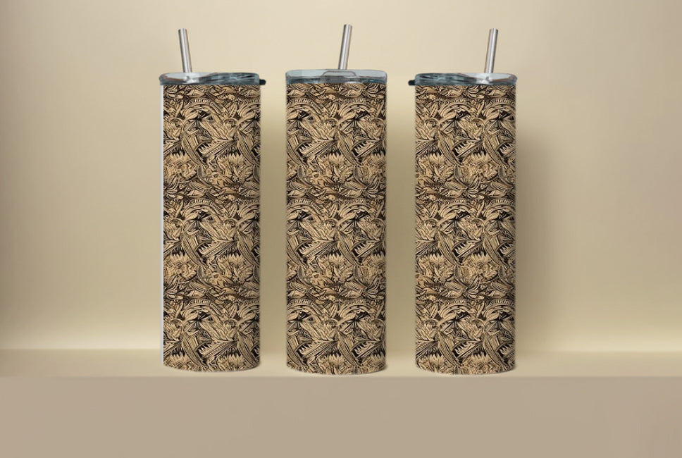 Polynesian floral brown