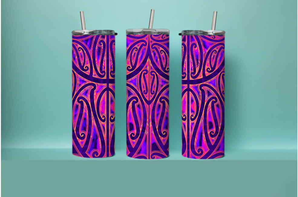 kowhaiwhai patterns pink purple black