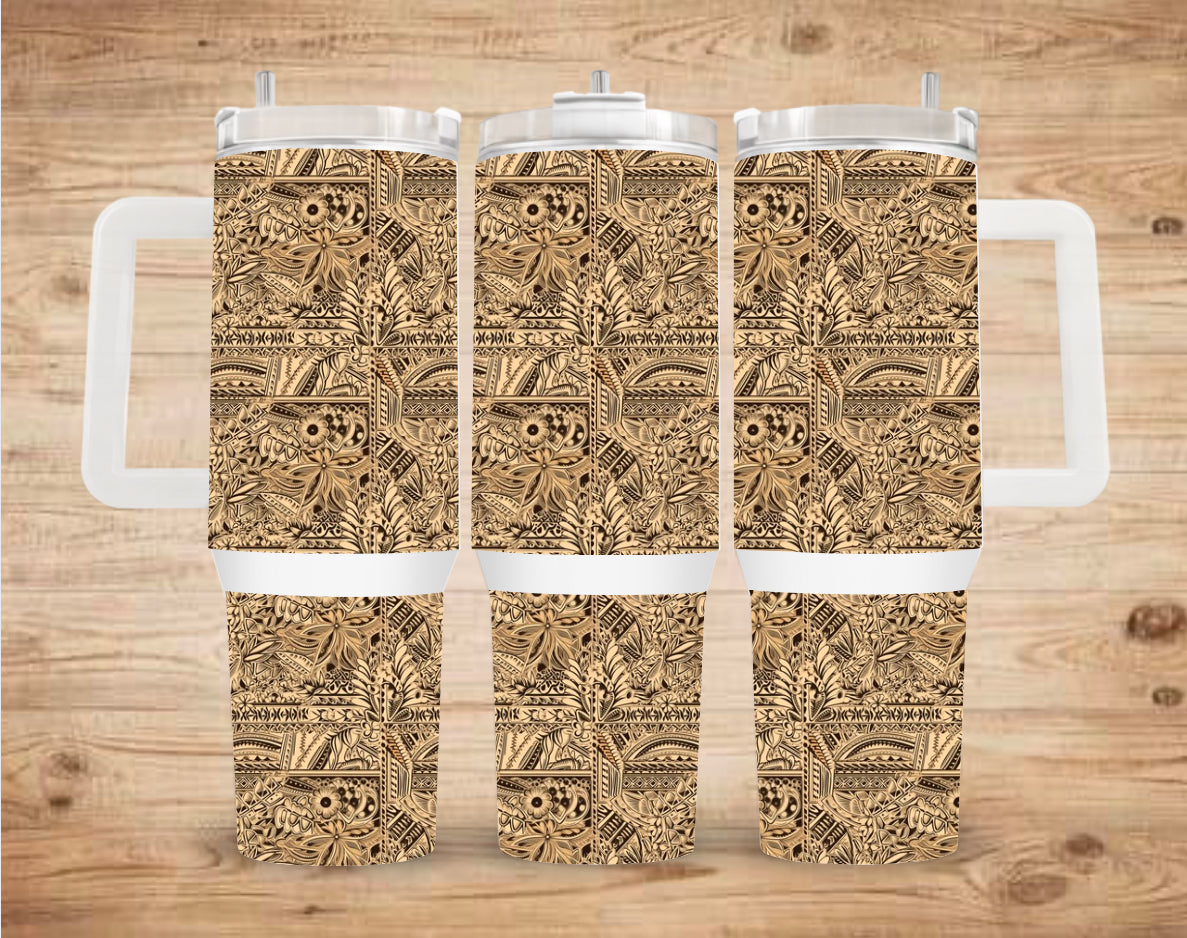 Light brown floral island