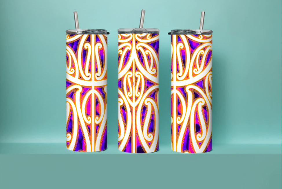 kowhaiwhai patterns yellow purple