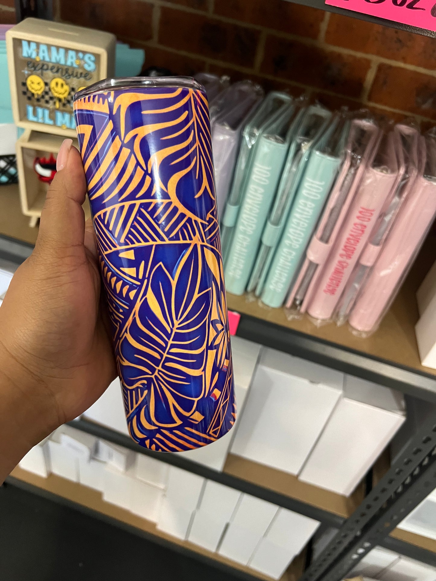 Purple orange island print