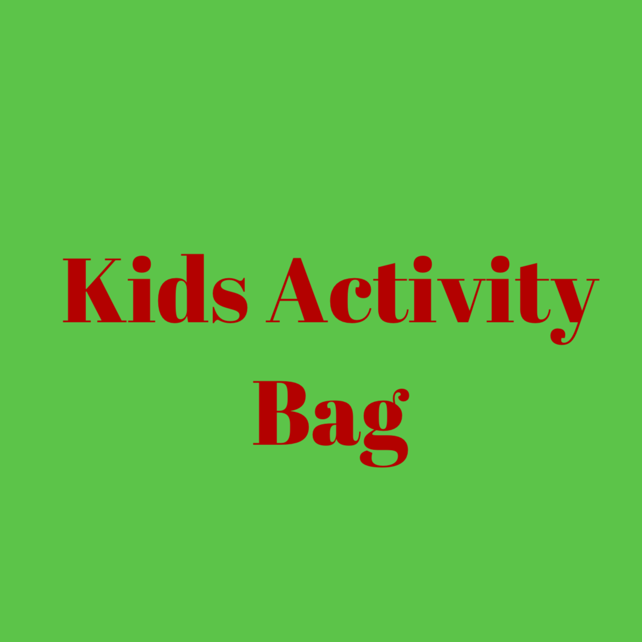 Kids Activity Bag