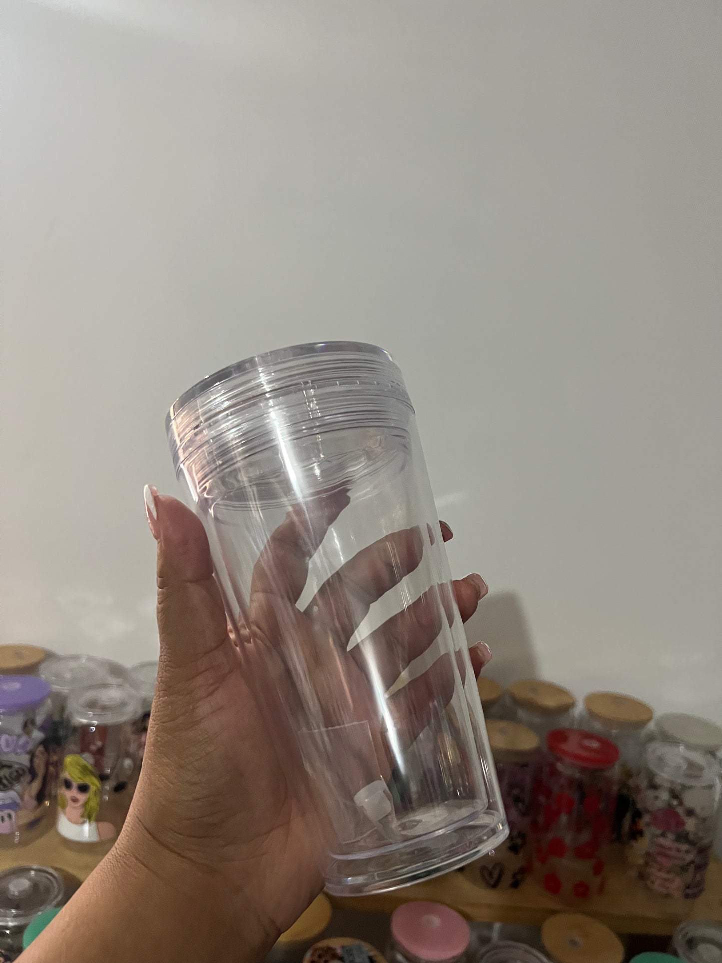 24oz Acrylic snow globe tumbler
