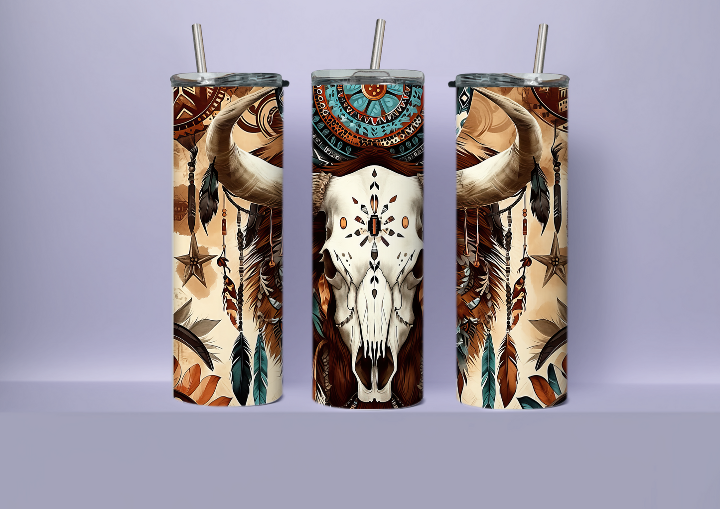 Bulls skull turquoise