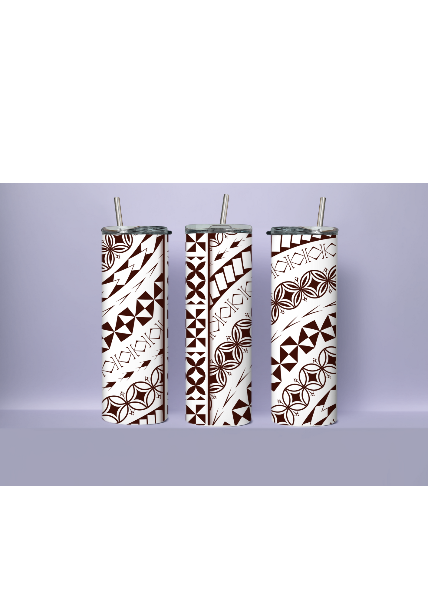 Polynesian print brown