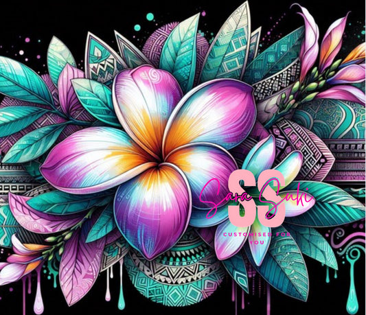 Frangipani on black