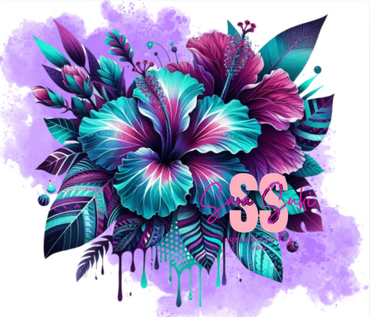 Hibiscus teal Purple