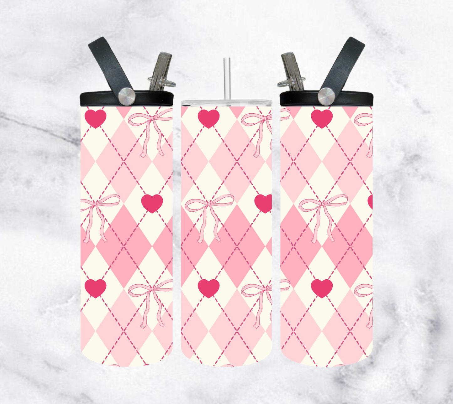 Diamond hearts and bows