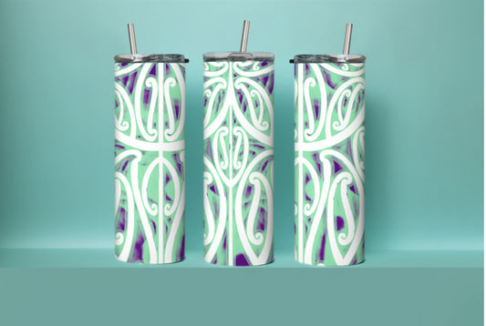 kowhaiwhai patterns green purple white