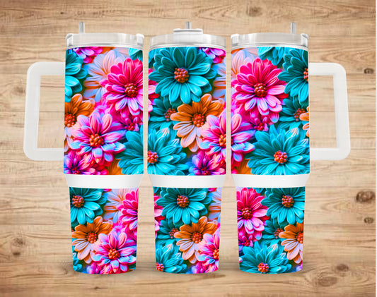 Pink and Blue flowers