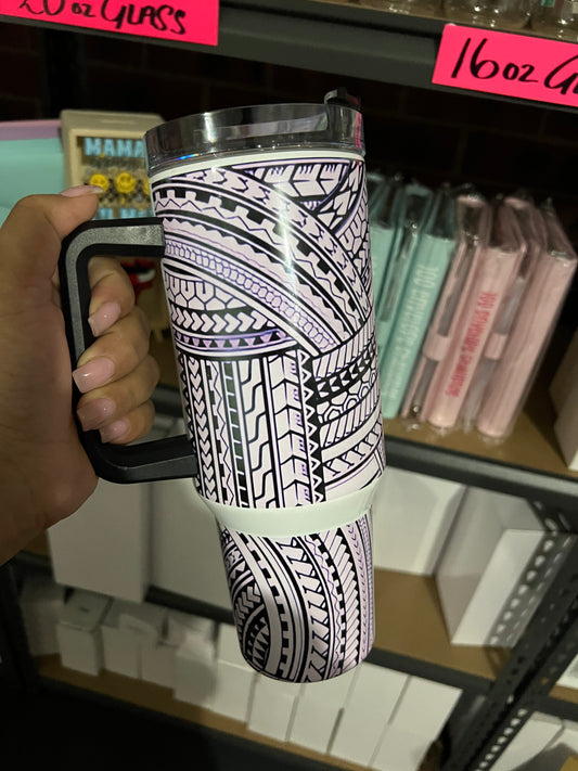 Purple White tribal 40oz