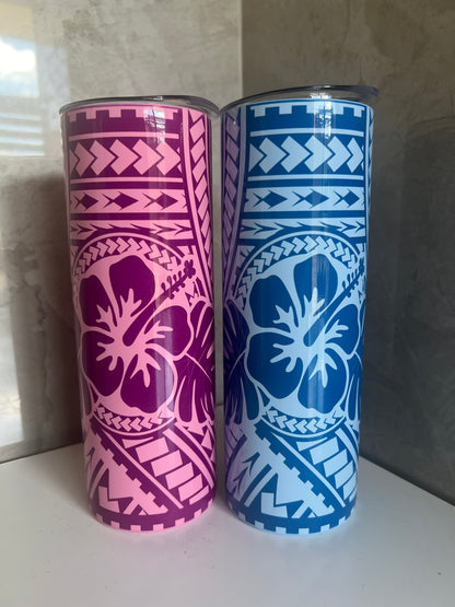 Pink and blue Hibiscus