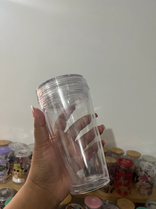 24oz Acrylic snow globe tumbler