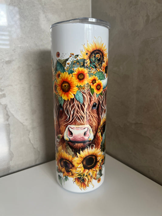 Hyland cow sunflowers