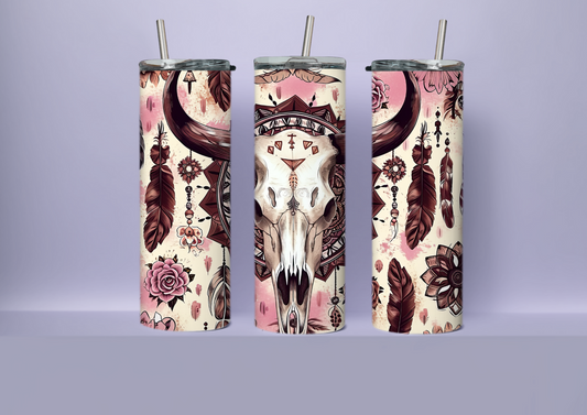 Bull skull pink
